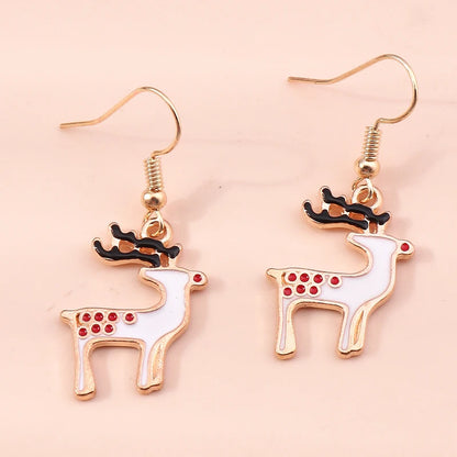 New Fashion Mix Styles Merry Christmas Drop Earrings for Women Christmas Tree Deer Santa Dangle Earrings New Year Jewelry Gifts