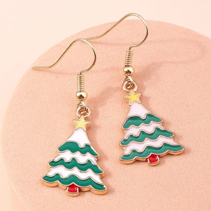 New Fashion Mix Styles Merry Christmas Drop Earrings for Women Christmas Tree Deer Santa Dangle Earrings New Year Jewelry Gifts