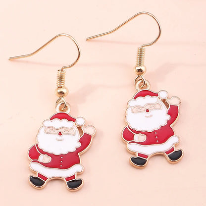 New Fashion Mix Styles Merry Christmas Drop Earrings for Women Christmas Tree Deer Santa Dangle Earrings New Year Jewelry Gifts