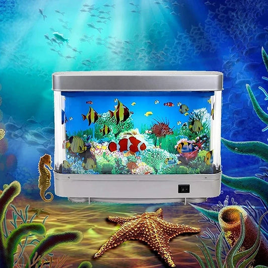 Veilleuse Aquarium Animée - Poissons Tropicaux en Mouvement, Décor Ludique et Cadeau Parfait