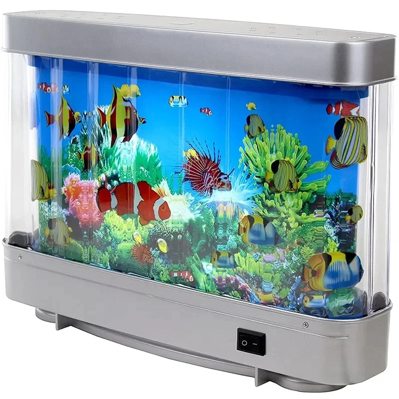 Veilleuse Aquarium Animée - Poissons Tropicaux en Mouvement, Décor Ludique et Cadeau Parfait