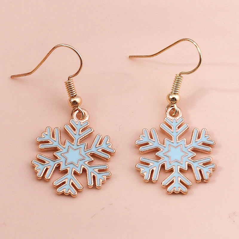 New Fashion Mix Styles Merry Christmas Drop Earrings for Women Christmas Tree Deer Santa Dangle Earrings New Year Jewelry Gifts